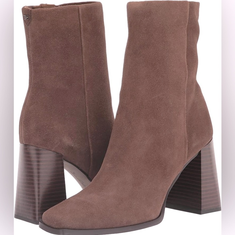 New! Sam Edelman Women's Ivette Suede Leather Brown Ankle Boot Size 8